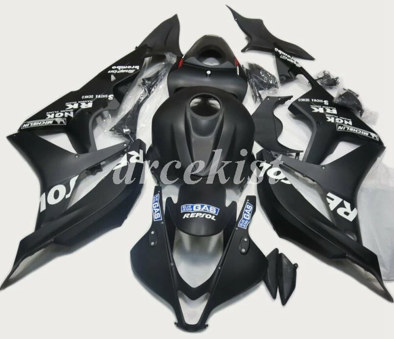 OEM качество инъекции ABS Обтекатели набор подходит для HONDA CBR600RR 07 08 F5 CBR600 2007 2008 Полный Обтекатель Repsol черный матовый