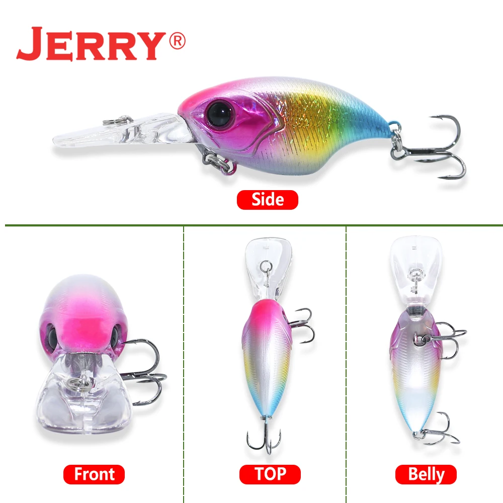 JERRY 47mm 10g Floating Shad Rattling Wobblers Trout Perch Fishing
