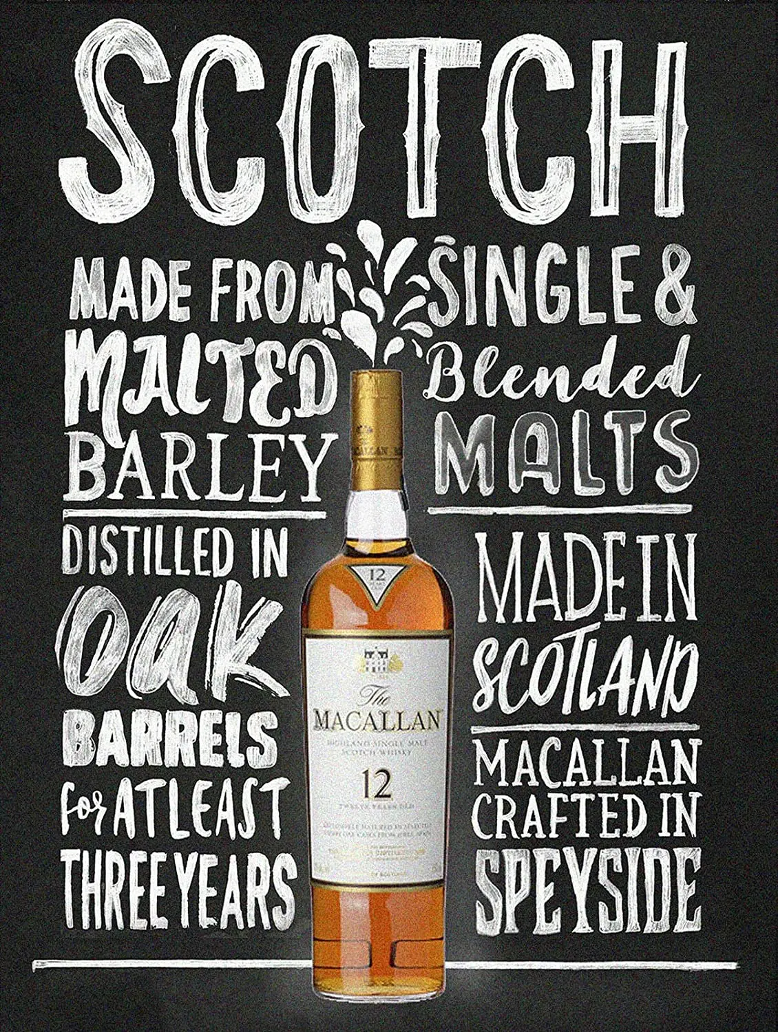 Fanzi Metal Sign The Macallan Scotch Alcohol Man Cave Bar Pub 8 "X12" Tin Sign