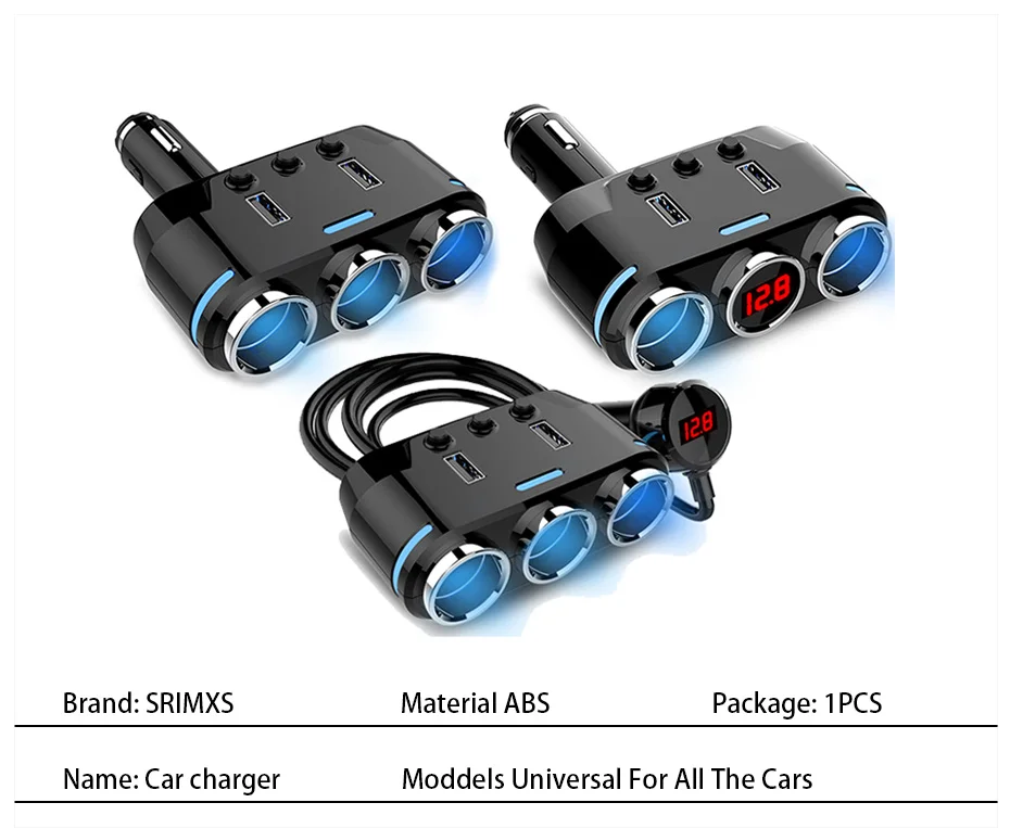 Розетка для автомобильного прикуривателя сплиттер светодиодный USB Зарядное устройство адаптер 3.1A 100W обнаружения для телефона MP3 DVR аксессуары 12 V-24 V