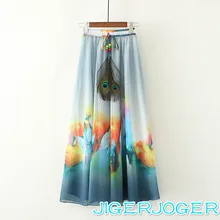 Printed Chiffon Skirt In The Long 2019 Spring and Summer Women's Wear Skirts Womens Long Skirt Pleated Skirt Skirts Plus Size