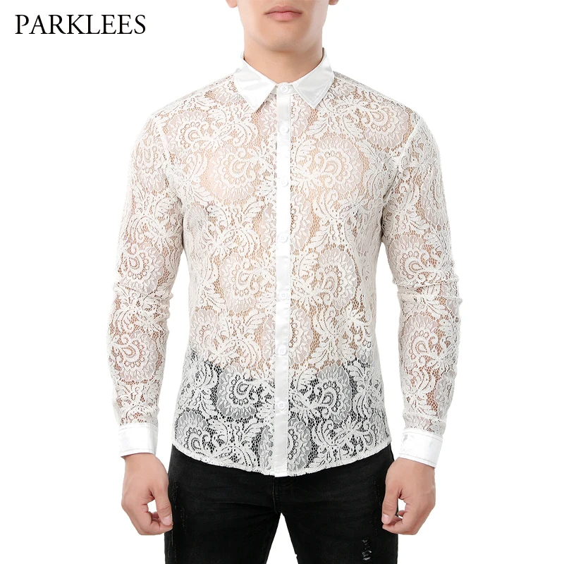White lace dress shirt Clearance