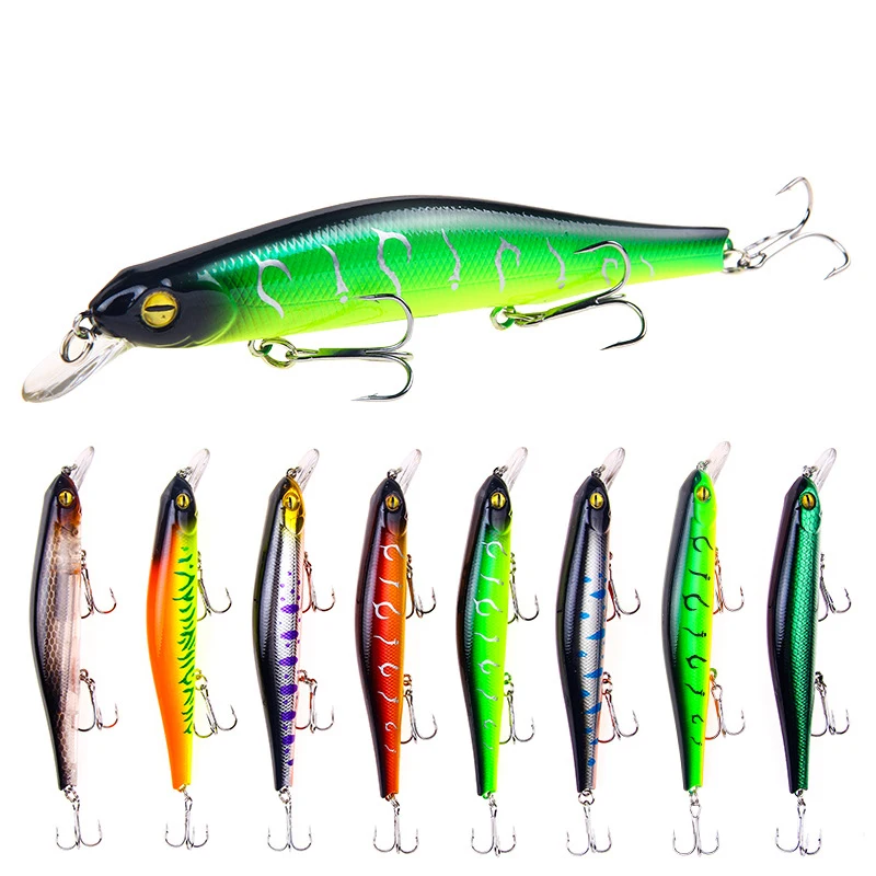 

Fishing Lures 12.5cm 17.7g 3D Eyes Plastic Hard Bait Crankbait Wobblers With 10# Hooks Artificial 2020 Swimbait Peche Tackle