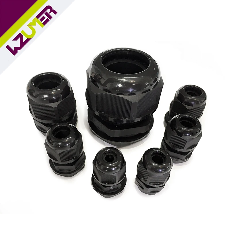 10 Pcs Plastic Waterproof Adjustable 2-12mm Cable Gland Joints, M8, M10, M12, M16, M18, M20, UL