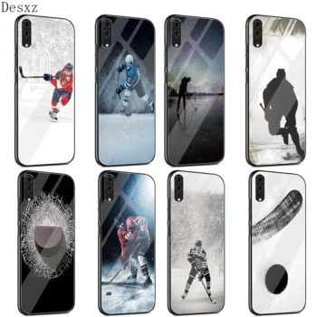 

Glass Case For Huawei P30 P20 P10 Y9 Y6 Mate 20 Pro Lite P Smart Honor 7A 8X 9 10 Cover Ice Hockey