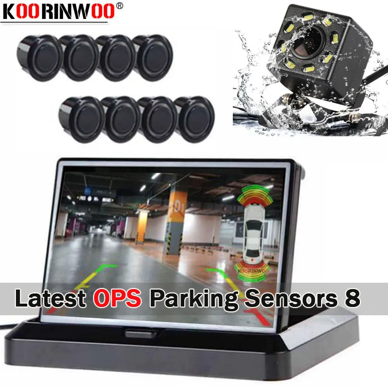 Koorinwoo Electromagnetic Dual Core CPU Video OPS System Car Parking Sensor 4 Front Monitor Camera 4 Reverse Display Car Module