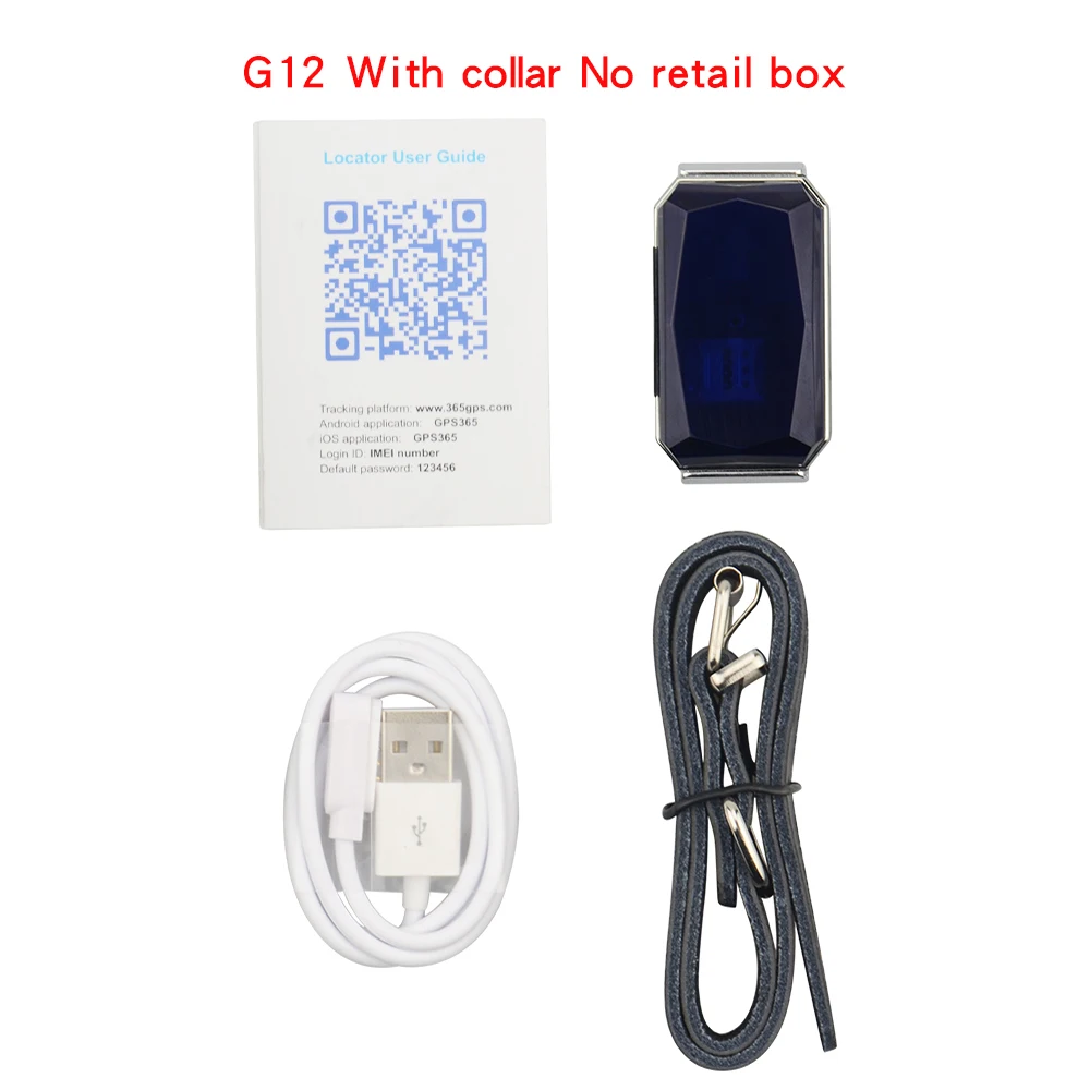 No box with collar G12 gps-трекер для домашних собак LBS+ gps+ Wifi отслеживание местоположения в реальном времени с водонепроницаемым IP67 двусторонним вызовом гео-забор - Цвет: No box with collar