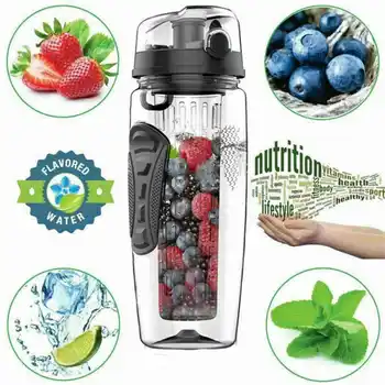 

1000ml Fruit Water Bottle Motivation Injector 3 in 1 Injection 1 Liter Sports Plastic Fruit Cup Kitchen Bar Supplies Drinkware