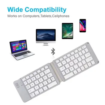 

Mini Bluetooth Wireless Keyboard USB Charging Light-Handy Folding Keypad for PC Tablet Phone