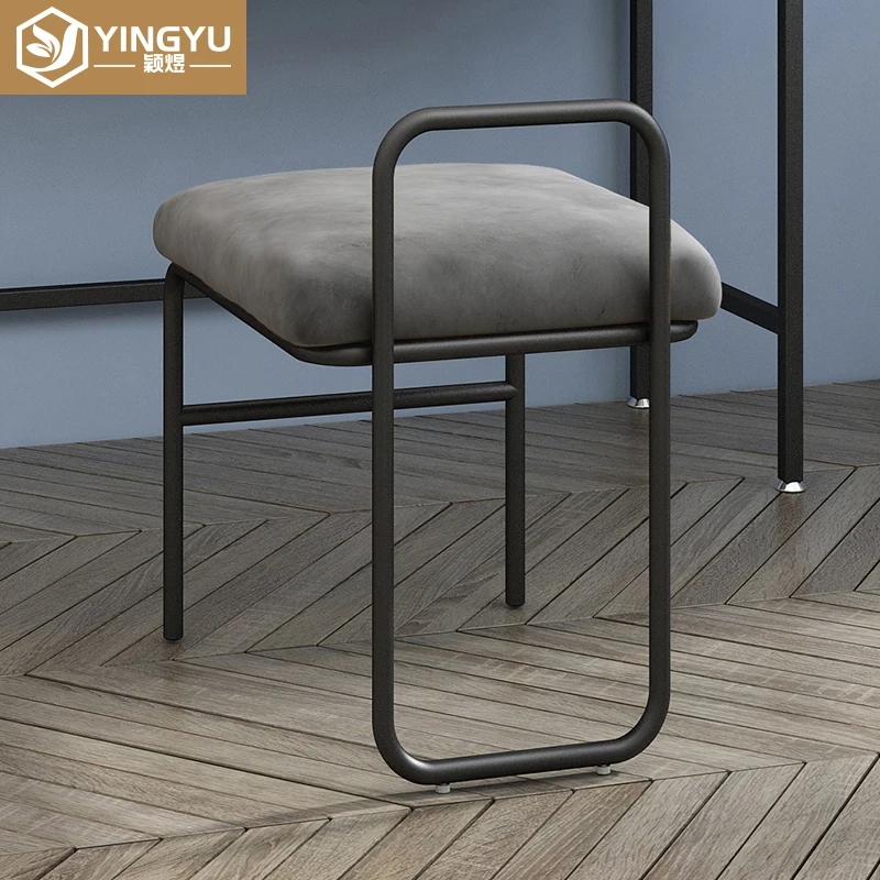 Nordic Makeup Stool Elegant Dressing Stool for Bedroom Modern Coffee Chair with Backrest Simple Small Design