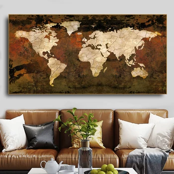 

World Map Wall Art Abstract Canvas Painting Modern Room Office Decoration Creative Art Poster And Print Wall Pictures Home Decor