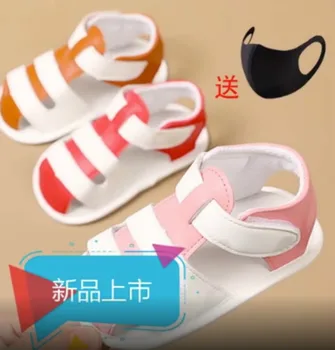 

2020 Summer New Children's Sandals 0-1 Year Old Newborn Baby Infant Toddler Shoes Non-slip Shoes With Soft Sole+A Mask