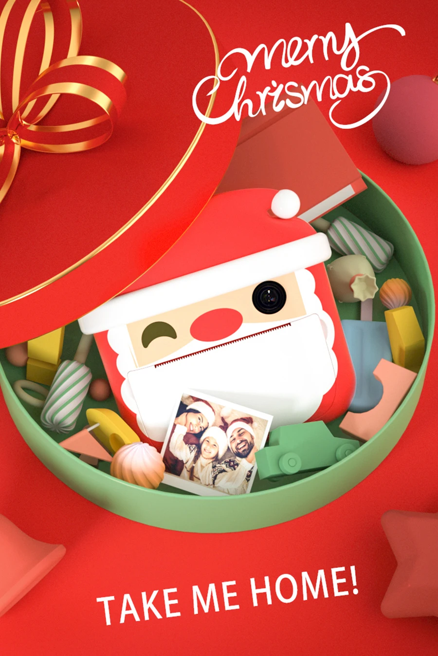 For Birthday Christmas Gift Instantane Christmas Camera Kids Video Camera With Print Children's Instant Print Camera Toys