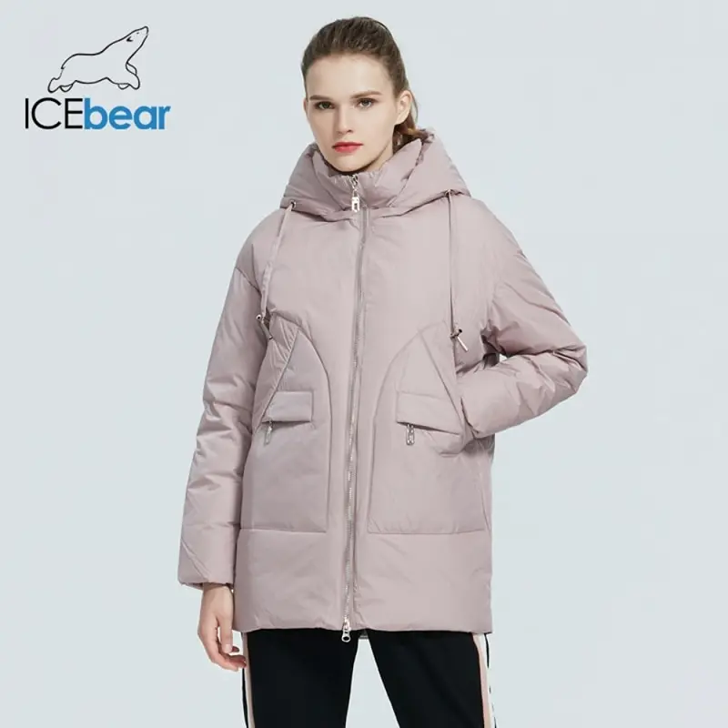 

ICEbear 2020 Fashion Winter Women Jacket Female apparel Hooded Women's Parkas Brand Clothing GWD19610I