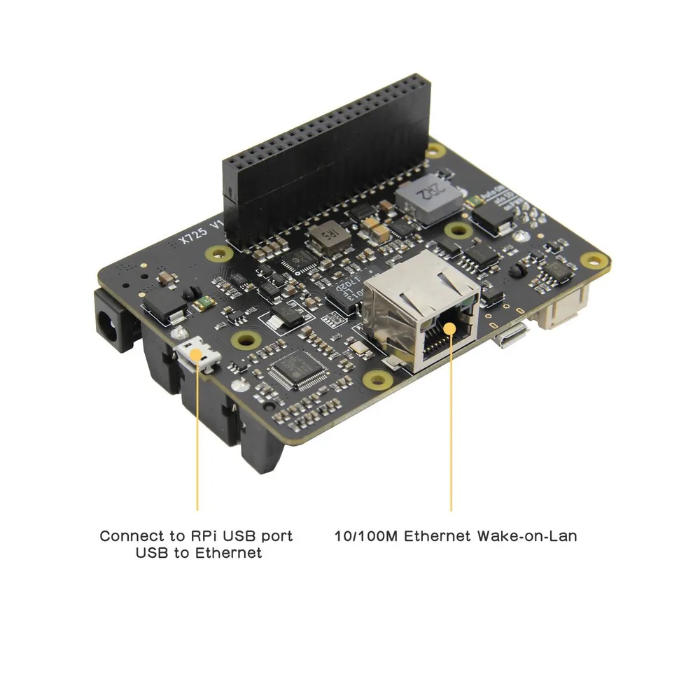 Raspberry Pi X725 UPS HAT(18650 мощность)+ безопасное выключение+ включение локальной сети+ плата расширения управления питанием RTC для Raspberry Pi 3 B+/3B
