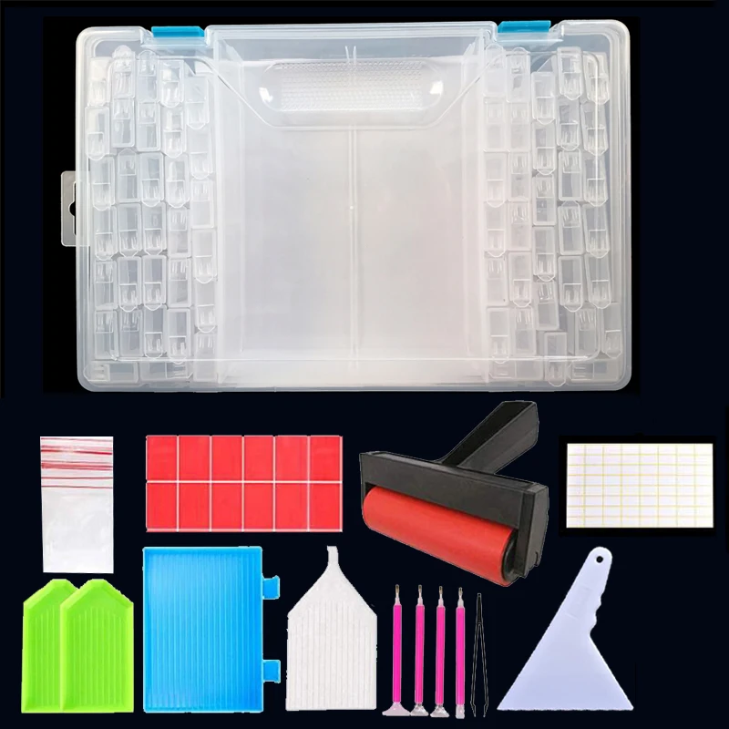 

64/112 Slots Box 5d Diamond Painting Embroidery Cross Stitch Accessories Tools Accessory boxes Case Useful Storage Boxes