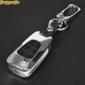 

Jingyuqin 3 Buttons Zinc Alloy+Leather Car Key Case Cover For Hyundai I30 For Kia Rio K2 K5 Soul Ceed Sportage Forte Cerato