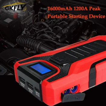 

GKFLY 16000mAh Car Jump Starter 1200A 12V Portable Starting Device Power Bank Petrol Diesel Car Charger For Car Battery Booster