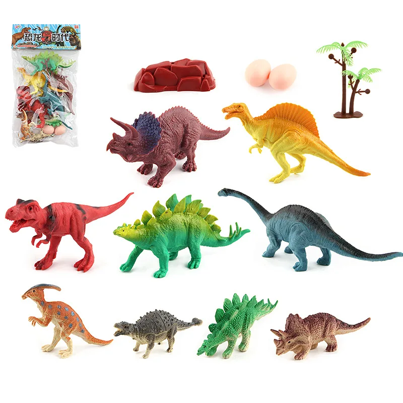 

Dinosaur Era 9 Pieces Dinosaur World Scene Set Static Plastic Garage Kit Model Toy