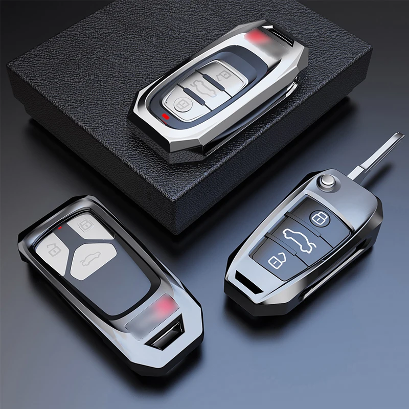 1 Pcs Zinc Alloy Car Key Case Cover for Audi A1 A3 8P 8V 8L A4 A4L B6 B7 B8 A5 8T A6 C5 C6 C7 A7 4G A8 4E D3 D4 8N 8J Q5 Q7 TT