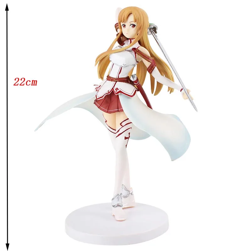 22 см SAO Will Return Asuna аниме Sword Art Online Yuuki Asuna ПВХ фигурка Коллекционная модель игрушка кукла подарок на Рождество - Цвет: 22cm opp bag