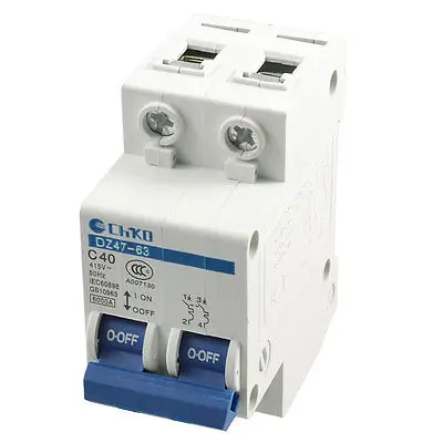 DZ47-63 AC 415V 40A 2 столб мВ миниатюрный автоматический выключатель DZ47-63 C40