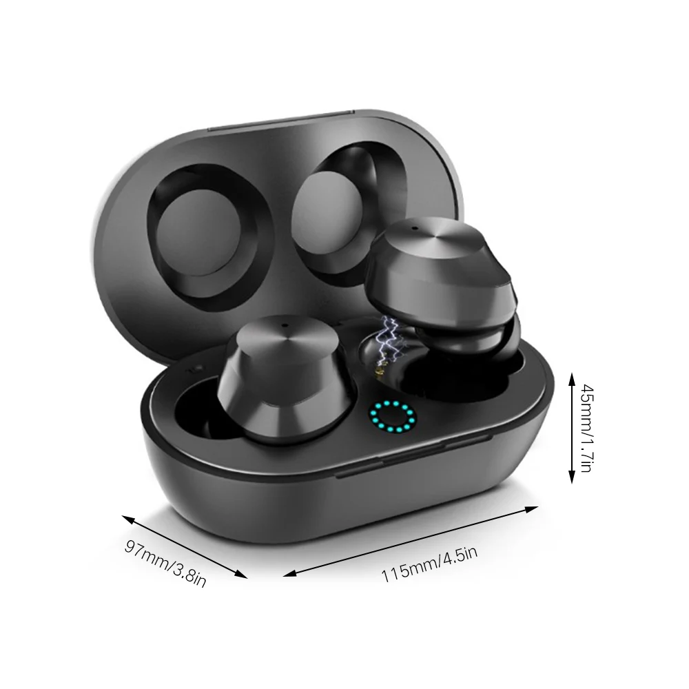 black TWS-9 Bluetooth наушники 6D Hifi стерео наушники беспроводные наушники сенсорное управление гарнитура с микрофоном Спортивная игровая гарнитура - Цвет: black