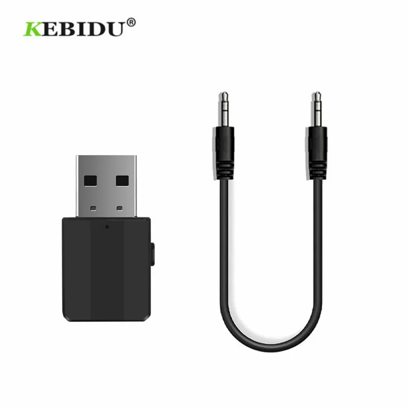 KEBIDU-Adaptador USB Bluetooth 5,0, receptor de TV, transmisor 2 en 1, adaptadores inalámbricos Bluetooth para PC, Kit de coche, interruptor de botón