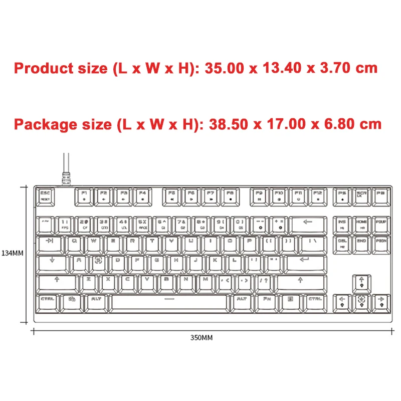 English/Russian Motospeed K82 RGB Gaming Mechanical Keyboard Blue/Red Switch LED Backlight USB Wired Ergonomics Laser Keyboard