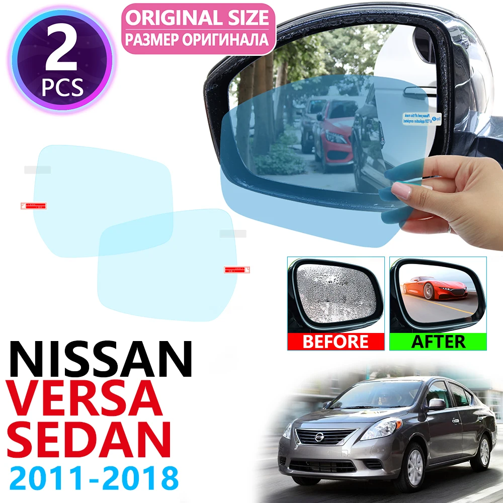 

for Nissan Versa Sedan N17 Almera Sunny Latio 2011~2018 Full Cover Rearview Mirror Rainproof Anti Fog Film Car Accessories 2017