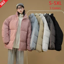 

Winter Jacket Women Parkas Thicken Warm Coat Womens Stand Collar Jackets Solid Color Parka Coat Women Fashion New Streetwear 5XL