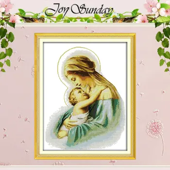 

Holy Mother & Holy Son(3) Counted Cross Stitch 11 14CT Handmade Cross Stitch Set Religion Cross-stitch Kit Embroidery Needlework
