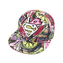 Новая мода вышивка бейсболка Супермен шляпа супер человек регулируемая хип хоп Повседневная Бейсболка с граффити для взрослых