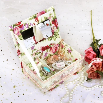 

Literary Small Fresh Gift Box Brocade Box Wooden Packaging Box Jewelry Gift Jewelry Box Jewelry Storage Box