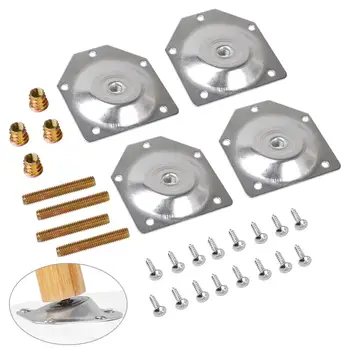 

4PC Table Feet Fixing Plate Couch Sofa Legs Protector Angled Slope Mounting Bracket with Screws Furniture Repair Kit