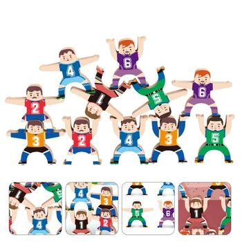 

12pcs Wood Hercules Stacking Toys Building Blocks for School Child Kids Home