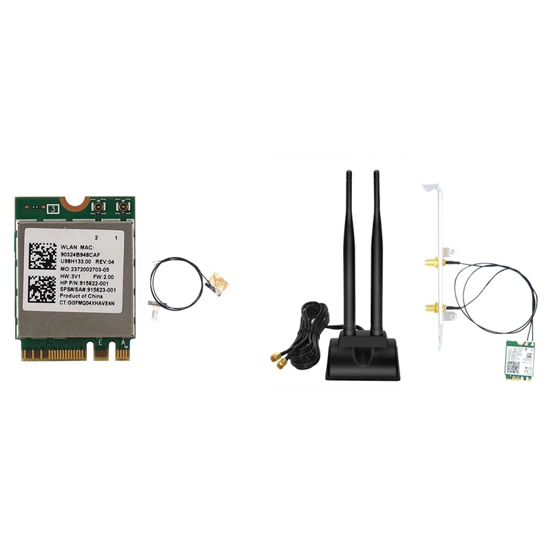 Network Card RTL8822BE 802.11AC 2.4G/5Ghz Bluetooth 4.1 With Wifi 6DB SMA Antenna 3000Mbps 6 M.2 NGFF | Компьютеры и офис