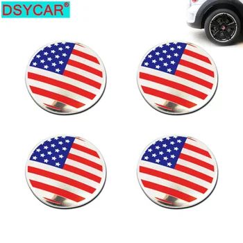 

DSYCAR 4pcs/lot 56mm US America Flag Alloy Car Wheel Center Hub Caps Sticker Emblem for Ford Chevrolet Mustang Cadillac Chrysler