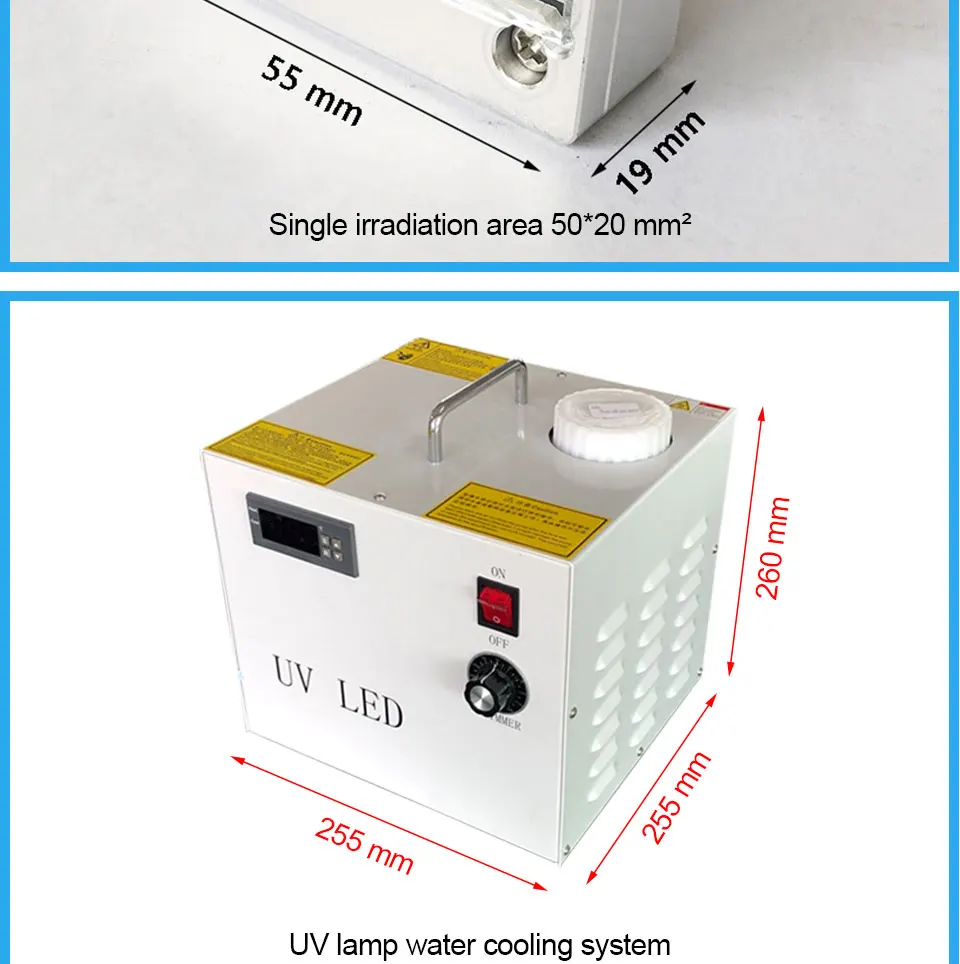 90 Вт Epson принтер модифицированный UV планшетный принтер UVLED система отверждения водяного охлаждения 1 комплект UVLED сушильная лампа Температурная сигнализация