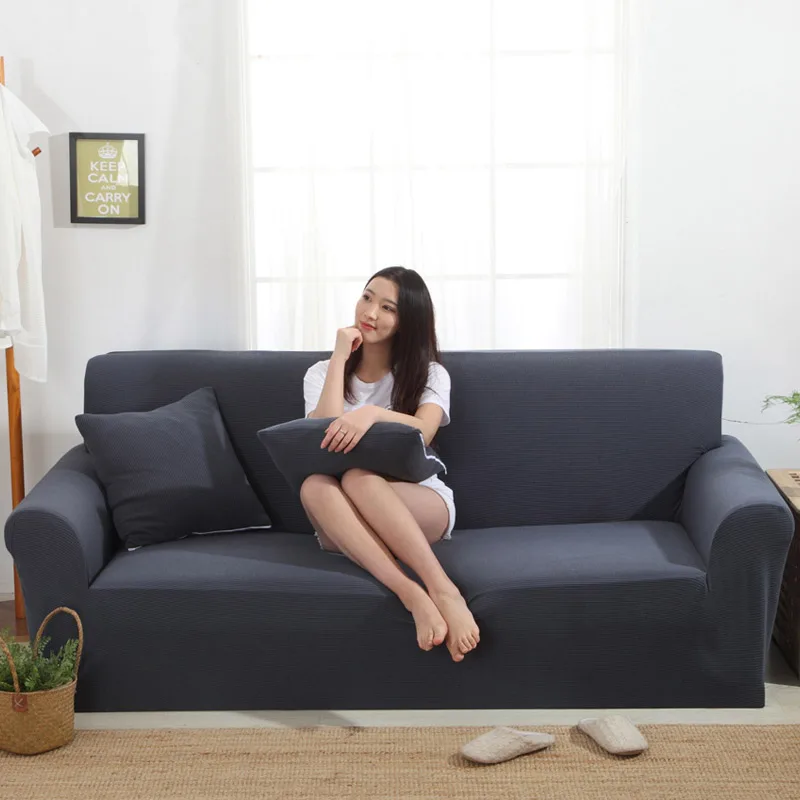 Slipcover трикотажный, на диван, крышка, утолщенная полоса, чехол для дивана, универсальный эластичный диван, подушка для гостиной, кресло, диван