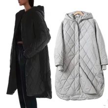 

Withered Winter Long Jacket England Style High Street Vintage Overszie Hooded Thick Parka Coat Women Long Fashion Overcoat Women