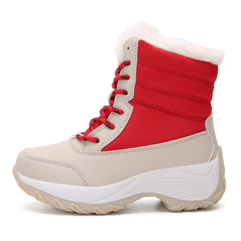 Sialia/зимние ботинки для девочек; детская обувь; детские зимние ботинки; обувь для мальчиков; водонепроницаемые кожаные теплые детские сапоги с плюшевой подкладкой; - Цвет: Red