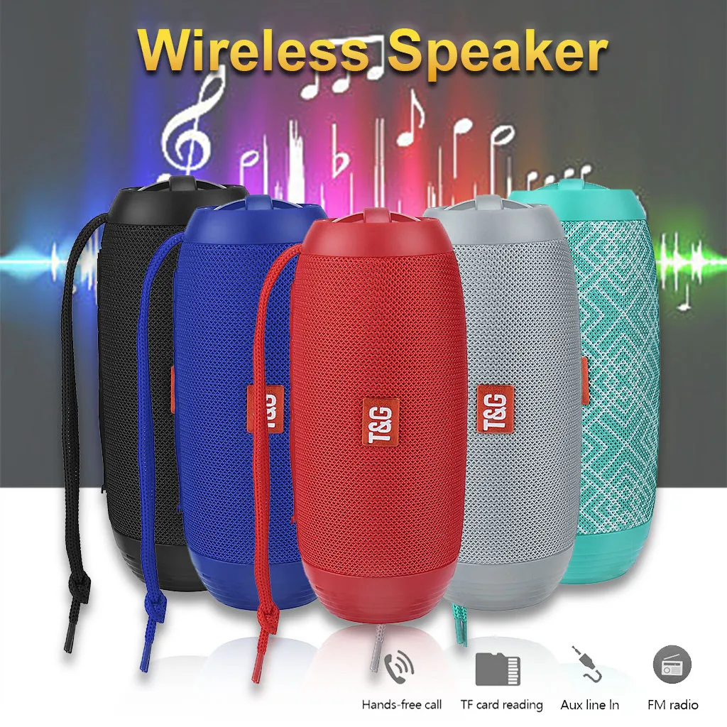 TG602 Wireless Bluetooth Speaker Rechargeable HIFI Portable  USB/TF/FM Radio Audio Wireless Speaker For Mobile Phone 1024#D