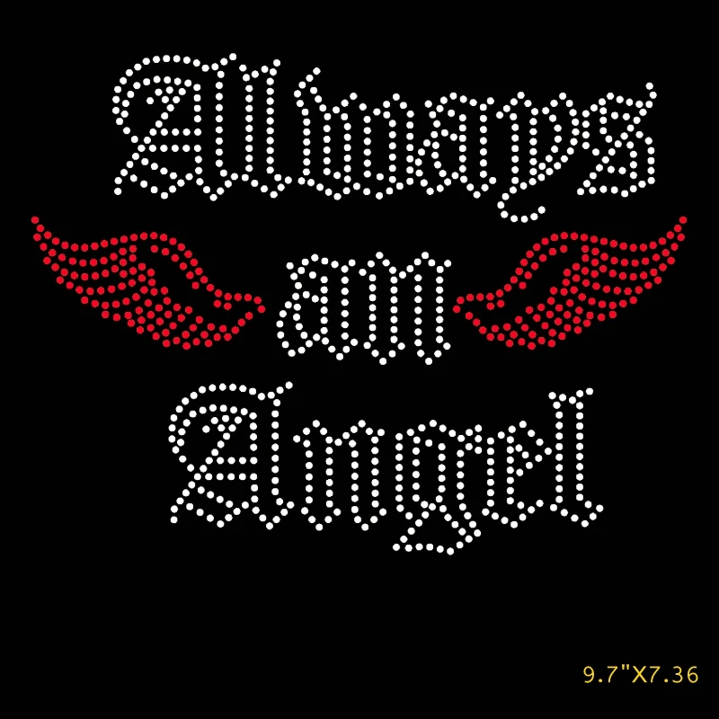 

Angel wings Rhinestone Iron On Transfers Hotfix Rhinestones Clothing Appliques hot fix rhinestones patches sticker