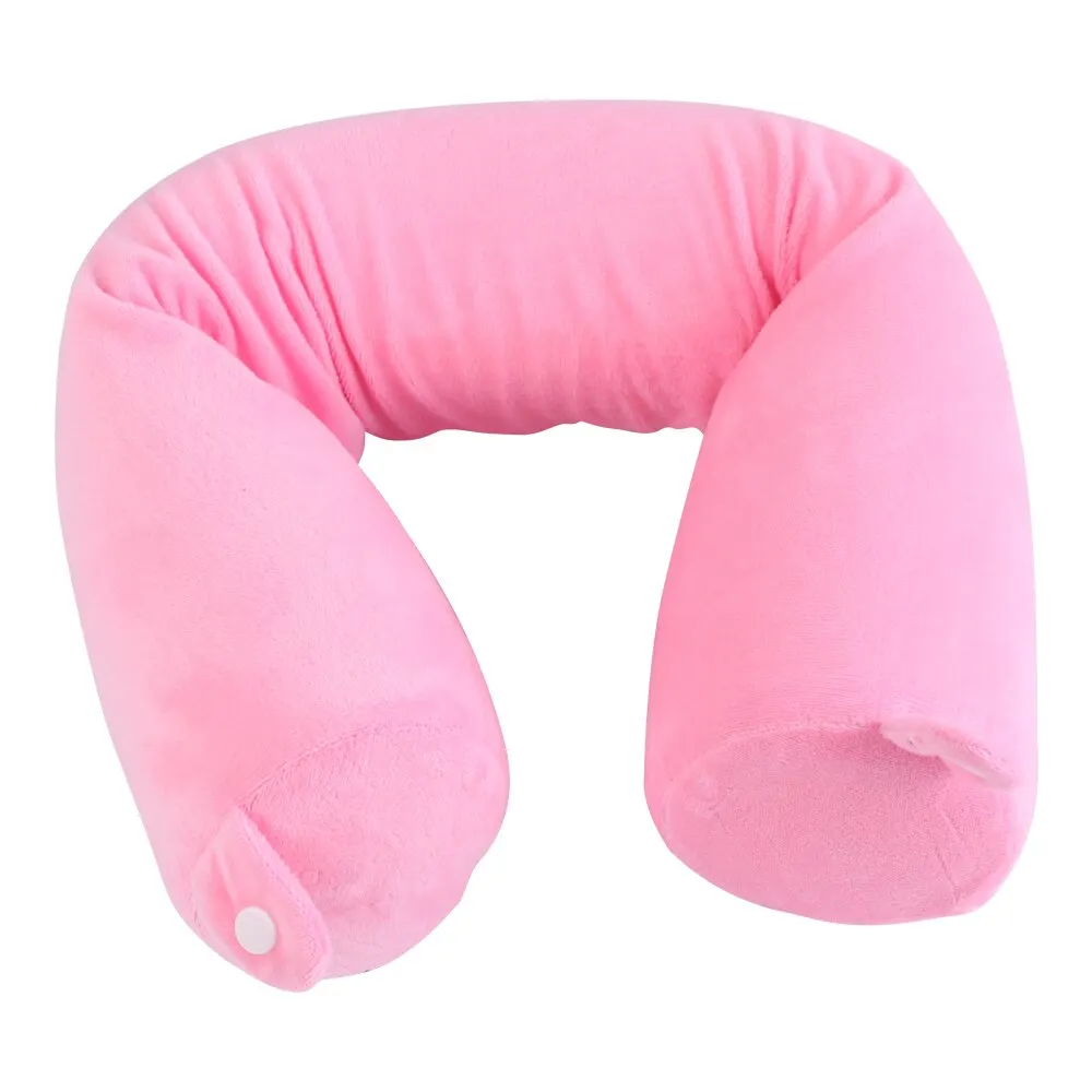 Soft Pillow Massager For Cervical Health Care Memory Foam Pillow Orthopedic Pillow Latex Neck Pillow Fiber Slow Rebound - Color: pink 68x10cm