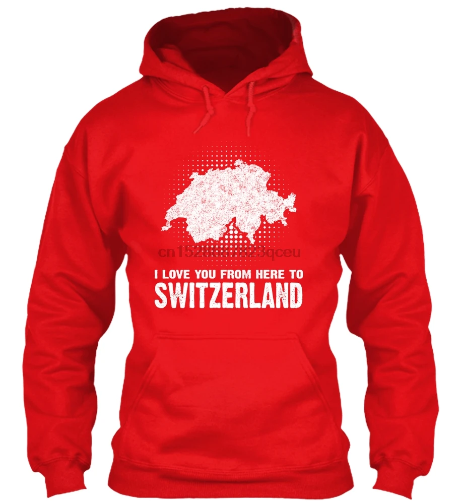 Мужская толстовка с капюшоном и длинным рукавом «Я люблю тебя» от HERE TO SWITZERLAND женская уличная одежда