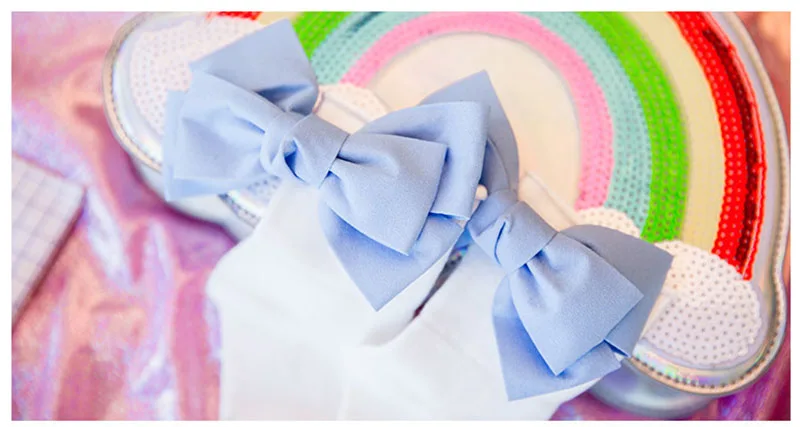 Носки для девочек meia/носки с кружевные с галстуком-бабочкой с оборками, однотонные хлопковые носки принцессы, детские короткие носки с принтом для детей