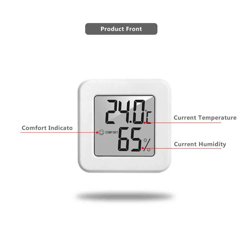 Compact Digital LCD Indoor Temperature and Humidity Monitor