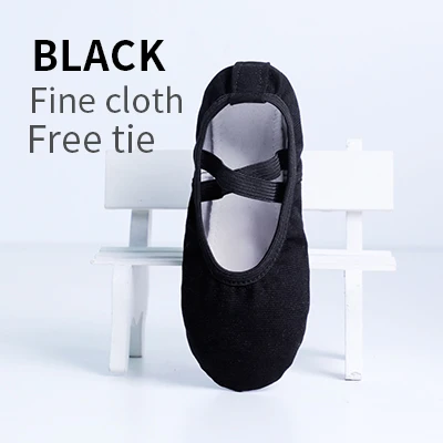 Black No Tie Детские балетные туфли для мальчиков; Детские Балетные танцевальные Тапочки с раздельной подошвой; Детские Балетки; обувь для тренировок - Цвет: Black No Tie