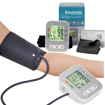

portable Automatic Digital Arm Blood Pressure Monitor Heart Beat Rate Pulse Meter Tonometer Sphygmomanometer pulsometer machine